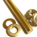 Brass full thread Stud Bolt with nuts and Flat washers metric size M3-M30 DIN975 DIN976  M6*100mm